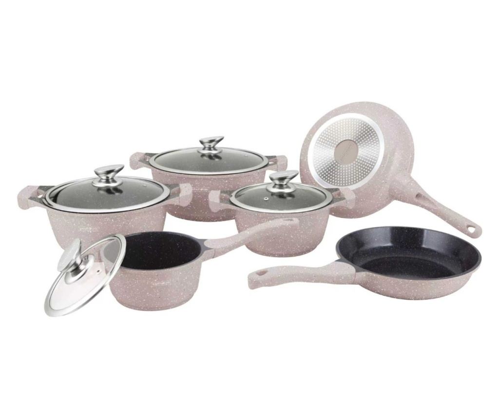 Set mramornih lonaca s poklopcima 10 dijelova Royalty Line BS1010M, bež - 2