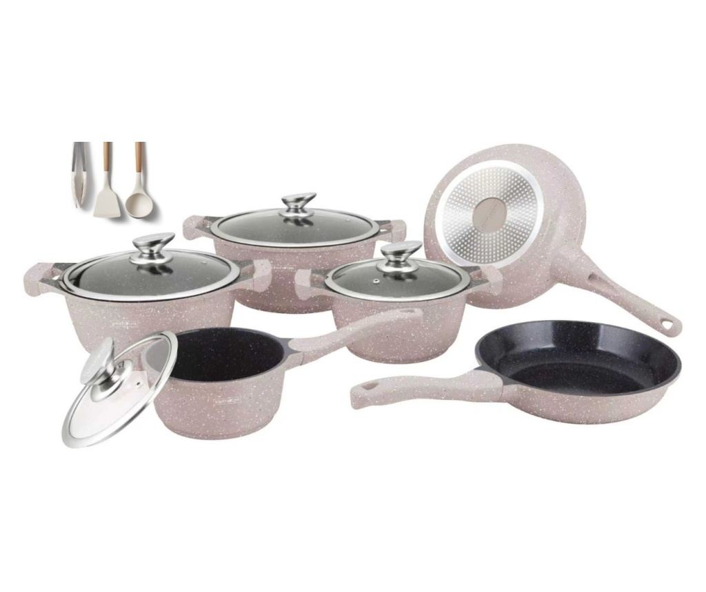 Set mramornih lonaca s poklopcima 10 dijelova Royalty Line BS1010M, bež - 6