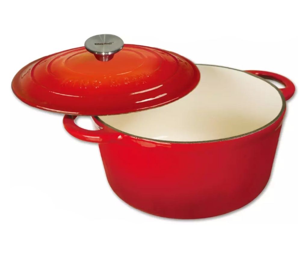Emajliran litoželezni lonec s pokrovom 24 cm 4L Kinghoff KH1529, rdeč - 2