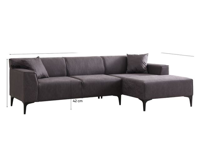 Ъглов диван 837, антрацит