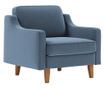 1-Seat Sofa 486, Ocean Blue, Walnut