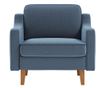 1-Seat Sofa 486, Ocean Blue, Walnut