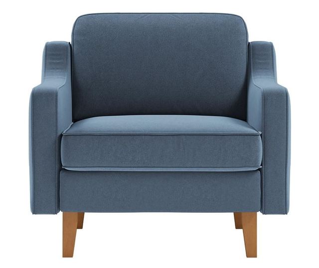 1-Seat Sofa 486, Ocean Blue, Walnut