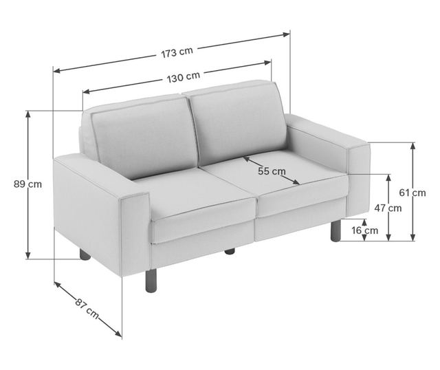 2-Seat Sofa 513, Salmon, Walnut
