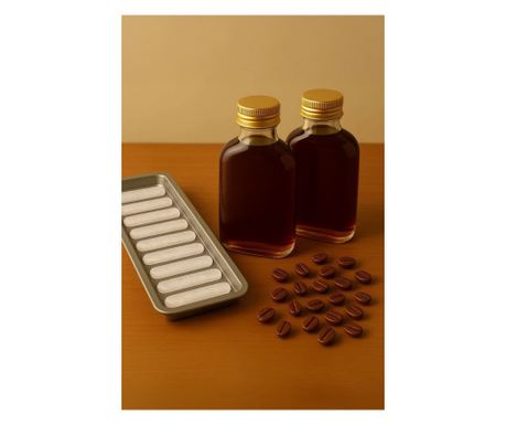 Комплект стъклени бутилки (3 броя) 555, Прозрачен, Златен