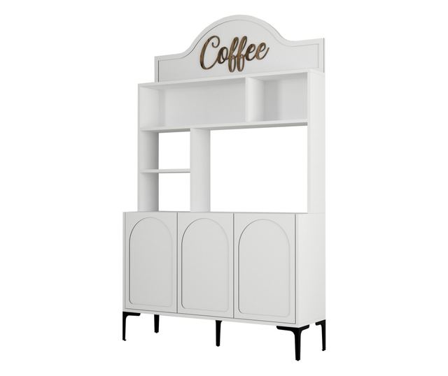 Kávézó szekrény 765, fehér, fekete