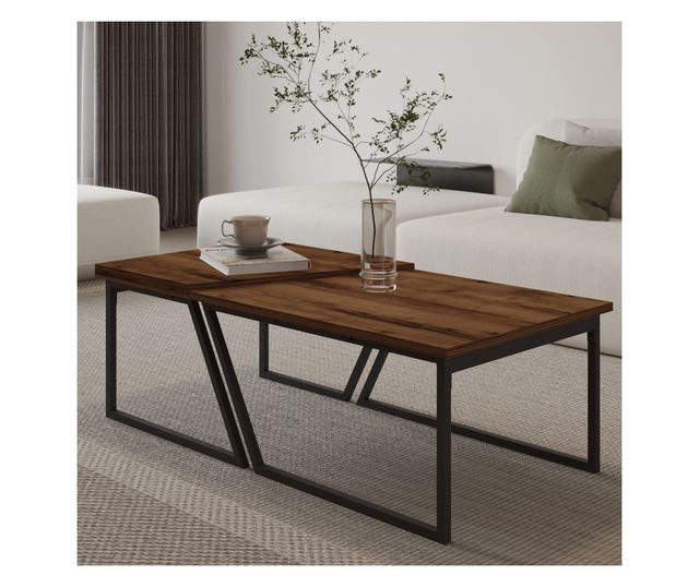 Dohányzóasztal szett 789, rusztikus dió