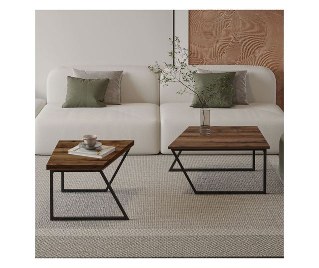 Dohányzóasztal szett 789, rusztikus dió