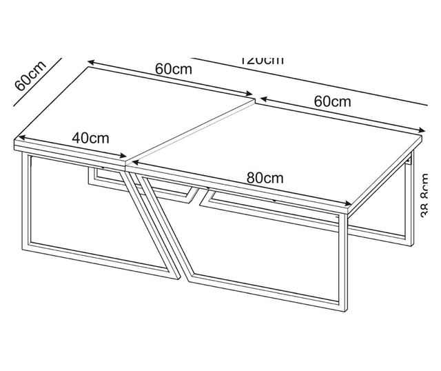 Dohányzóasztal szett 237, travertin