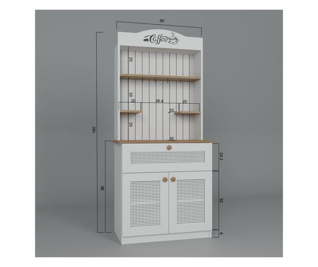 Kávézó Állvány 427, Fehér