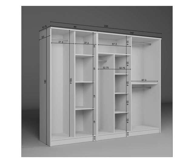 Szekrény 963, Fehér