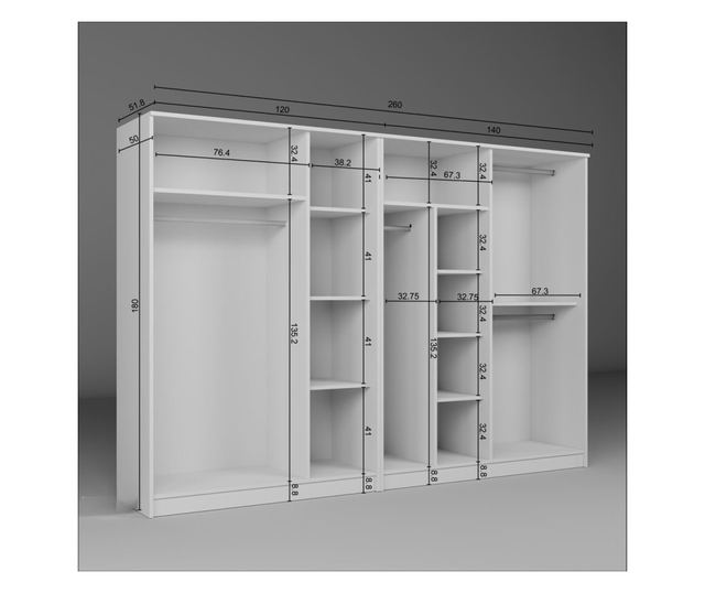 Szekrény 052, fehér