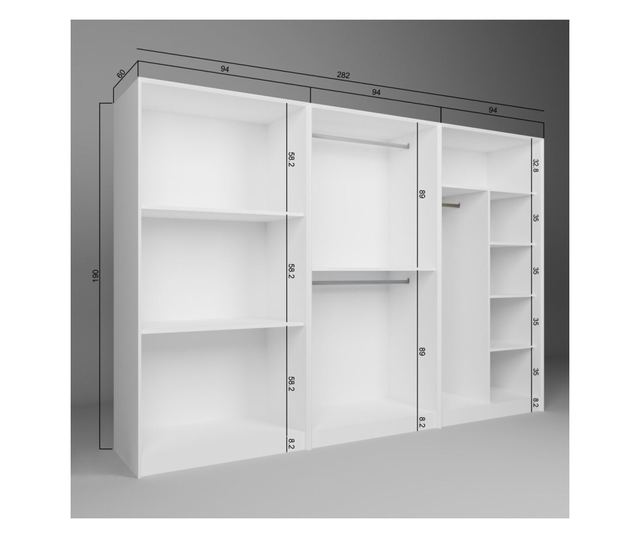 Szekrény 168, fehér