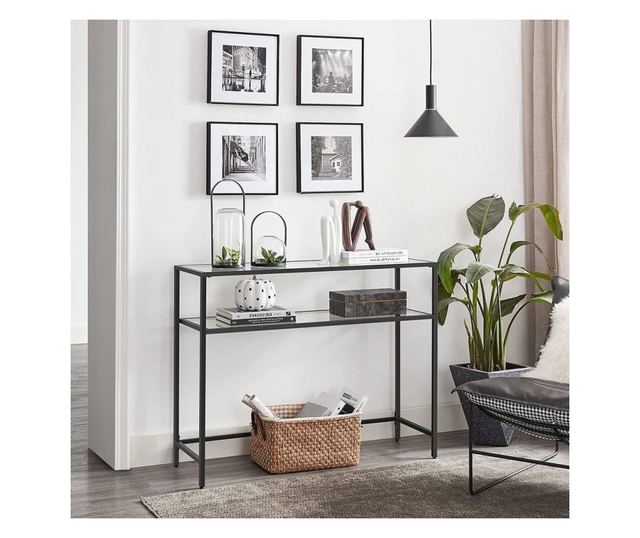 Komoda 219, crna, prozirna