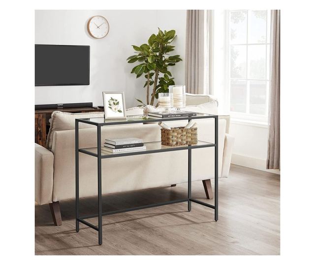 Komoda 219, crna, prozirna