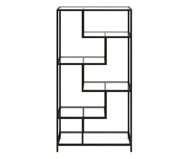 Polica za knjige 226, črna, prozorna