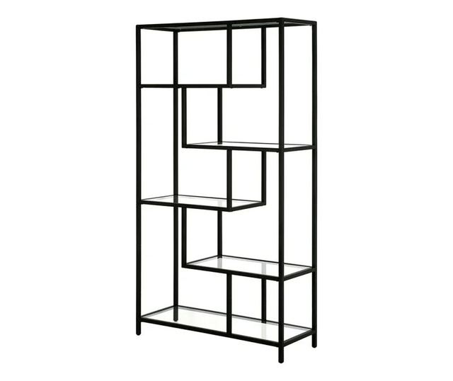 Polica za knjige 226, črna, prozorna