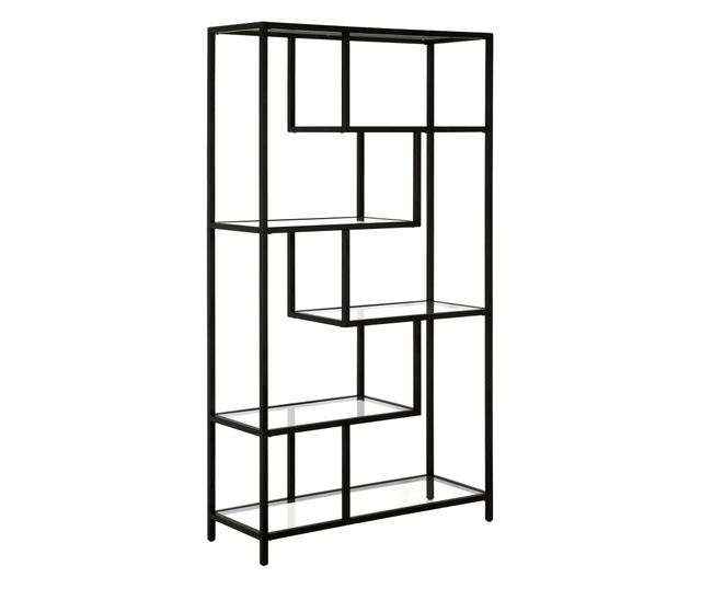 Polica za knjige 226, črna, prozorna