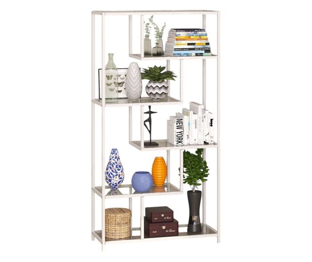 Police za knjige 233, bijela, prozirna