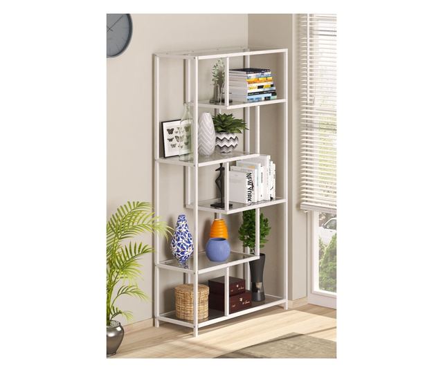 Police za knjige 233, bijela, prozirna