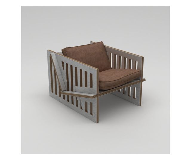 Naslonjač 715, prirodno drvo