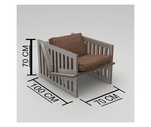 Naslonjač 715, prirodno drvo