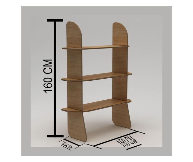 Polica za knjige 685, prirodno drvo