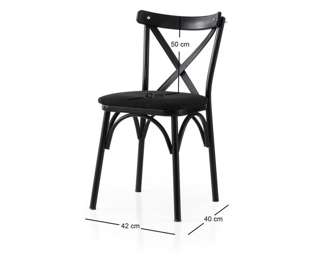 Set stolica (2 komada) 374, crna