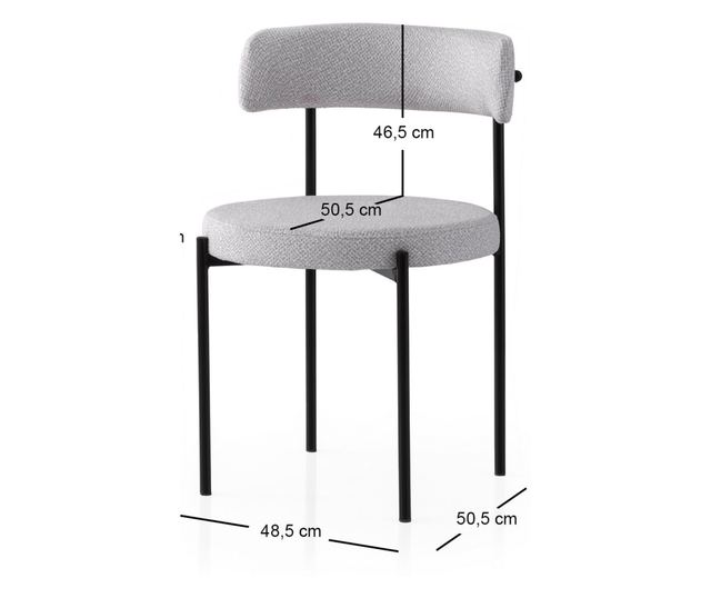 Set stolica (2 komada) 428, crna, siva