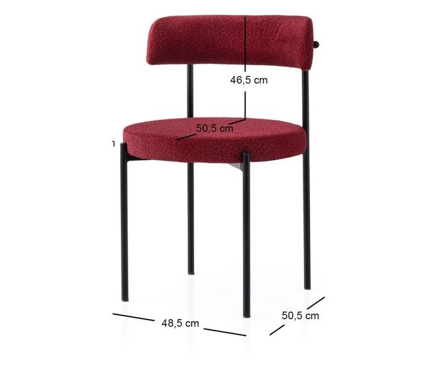 Set stolica (2 komada) 442, crna, crvena