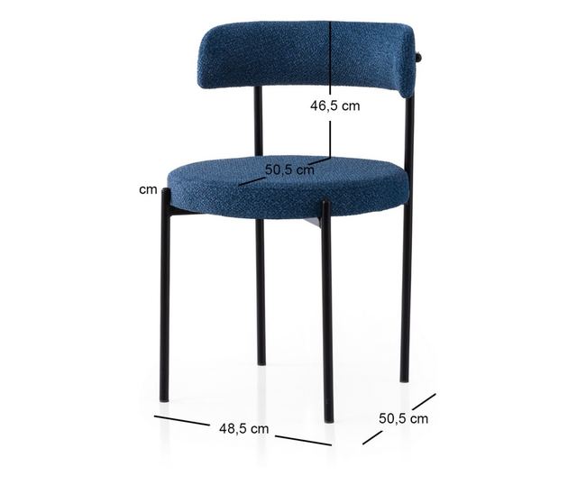 Set stolica (2 komada) 473, crna, tamnoplava