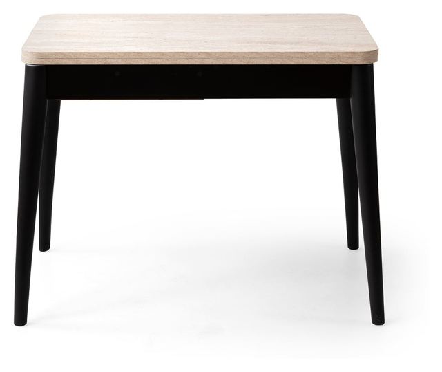 Proširivi blagovaonski stol 534, Travertin, Crna