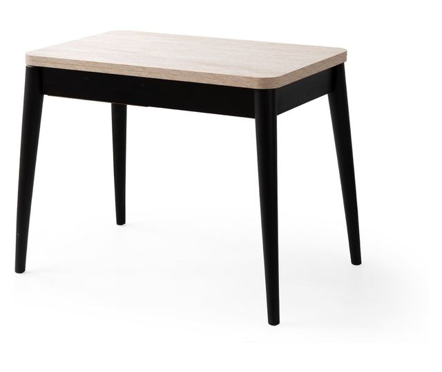 Proširivi blagovaonski stol 534, Travertin, Crna