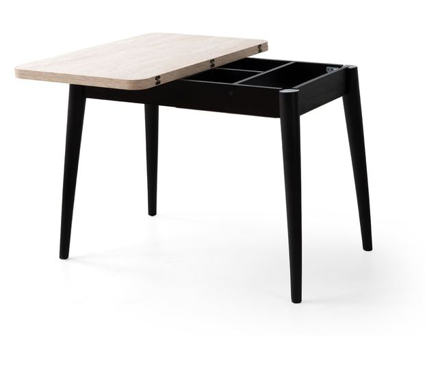 Proširivi blagovaonski stol 534, Travertin, Crna