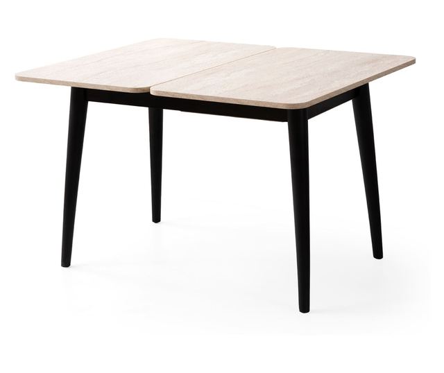 Proširivi blagovaonski stol 534, Travertin, Crna