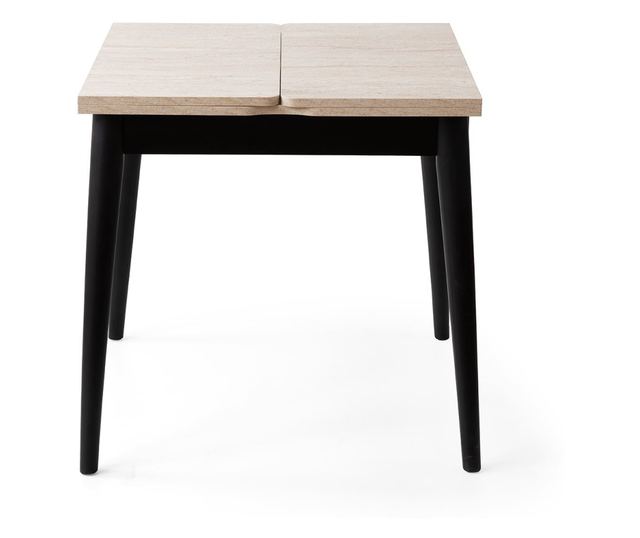 Proširivi blagovaonski stol 534, Travertin, Crna