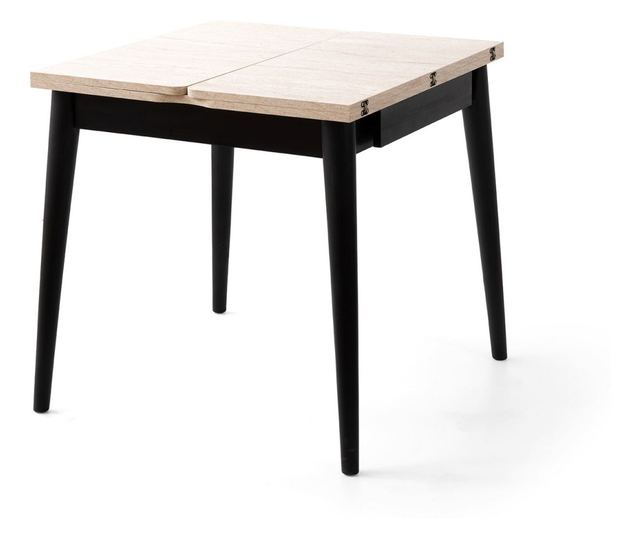 Proširivi blagovaonski stol 534, Travertin, Crna