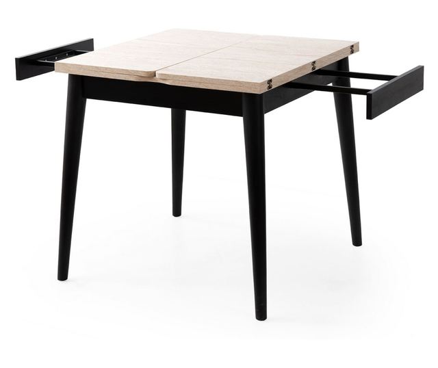 Proširivi blagovaonski stol 534, Travertin, Crna