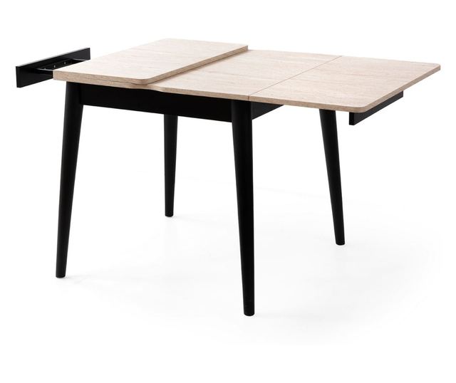 Proširivi blagovaonski stol 534, Travertin, Crna