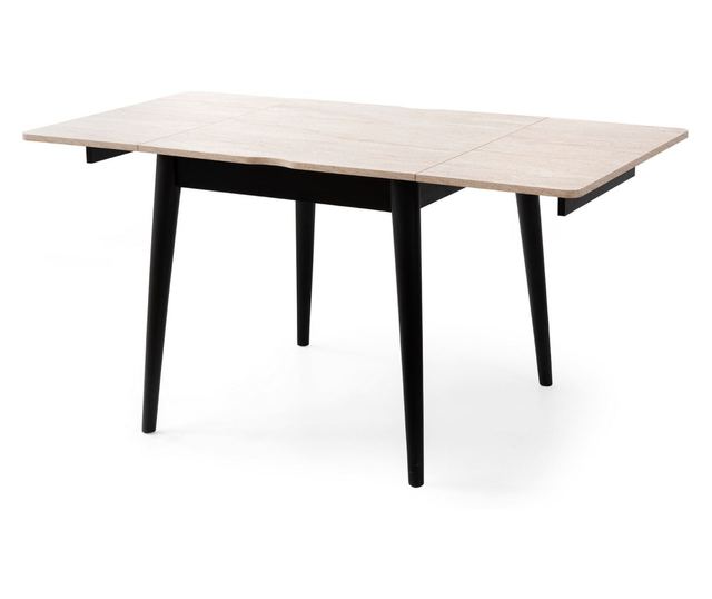 Proširivi blagovaonski stol 534, Travertin, Crna