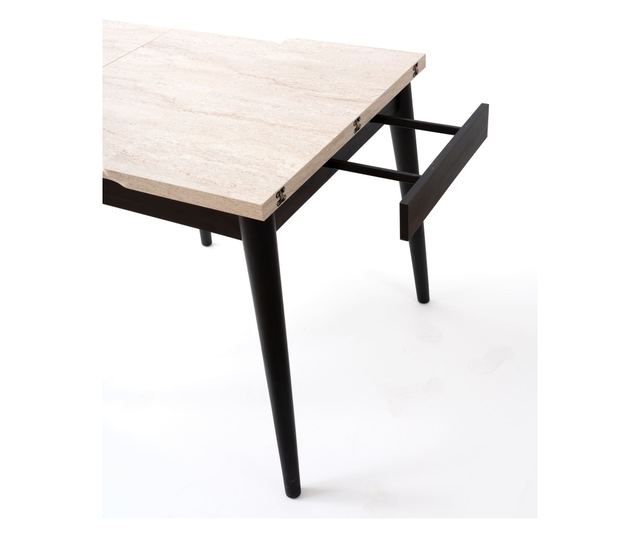 Proširivi blagovaonski stol 534, Travertin, Crna