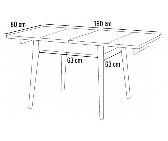 Proširivi blagovaonski stol 534, Travertin, Crna