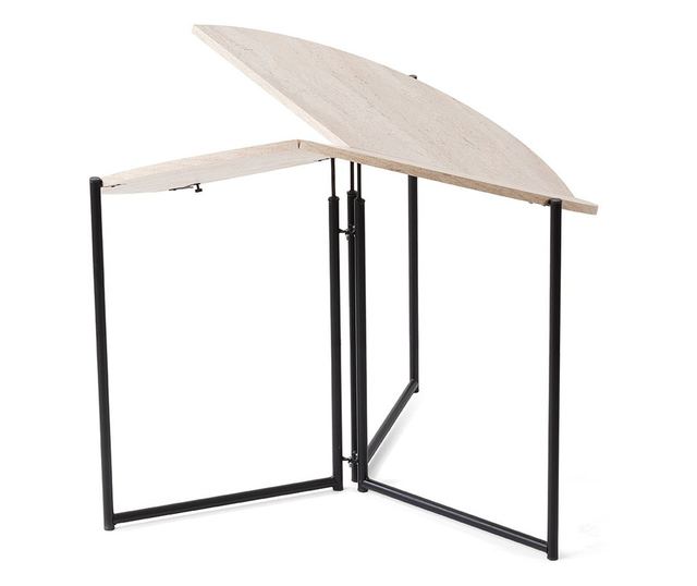 Proširivi blagovaonski stol 541, boja travertina, crni