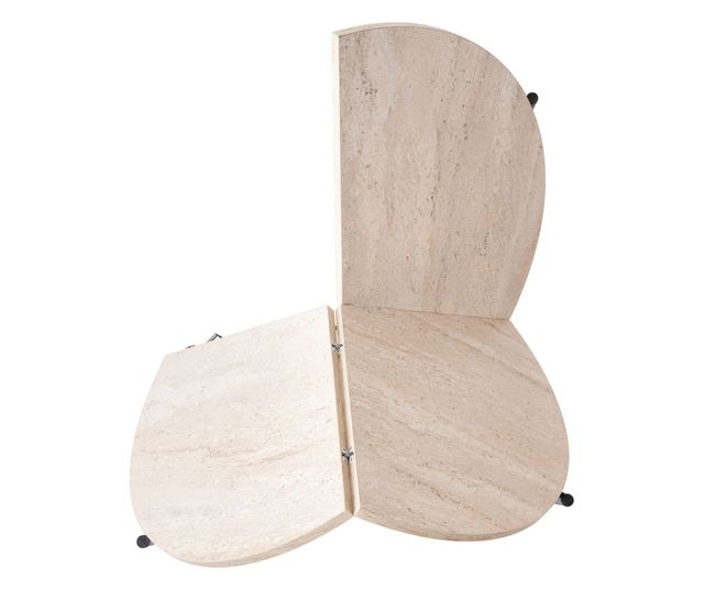 Proširivi blagovaonski stol 541, boja travertina, crni