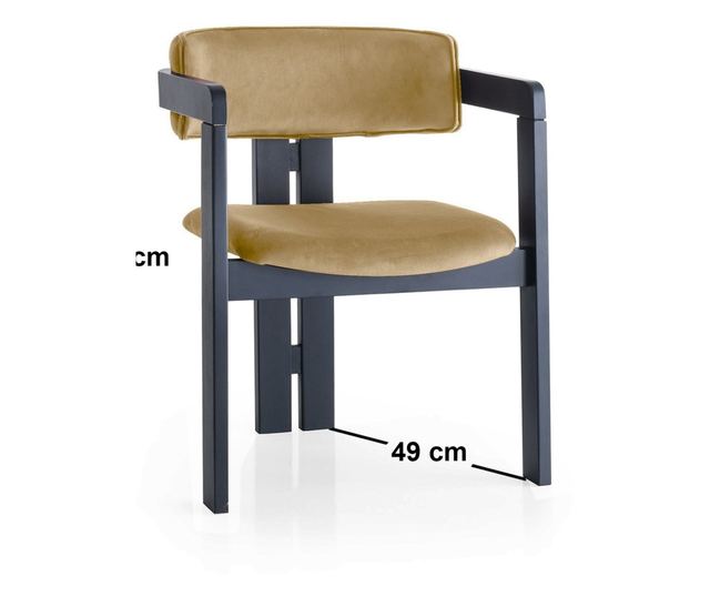 Stolica 396, crna, svijetlo taupe