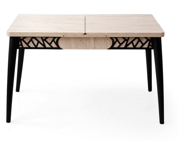 Proširivi blagovaonski stol 527, travertin, crni