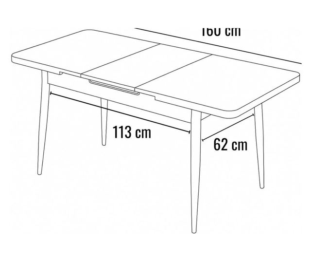 Proširivi blagovaonski stol 527, travertin, crni