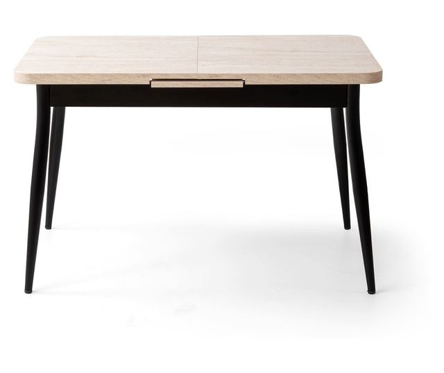 Proširivi blagovaonski stol 497, Travertin, crna