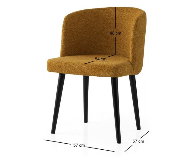 Set stolov (4 kosi) 633, črna, rumena