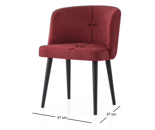 Set stolica (4 komada) 657, crna, crvena